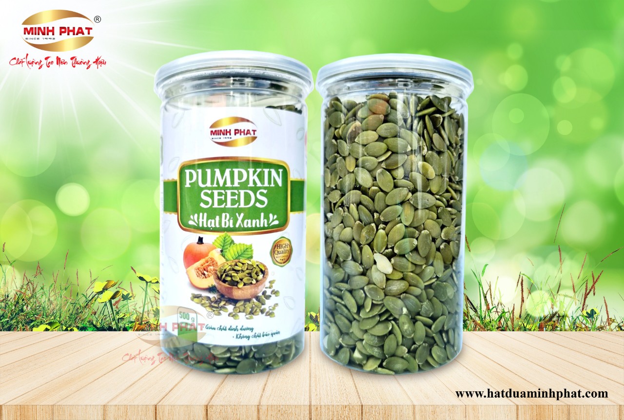 Hạt bí xanh rang củi truyền thống (hộp) 500gram